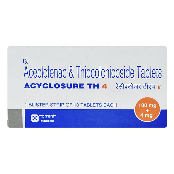 ACYCLOSURE TH4 TAB ACECLOSURE TH4 TABLET/Aceclofenac Thiocolchicoside