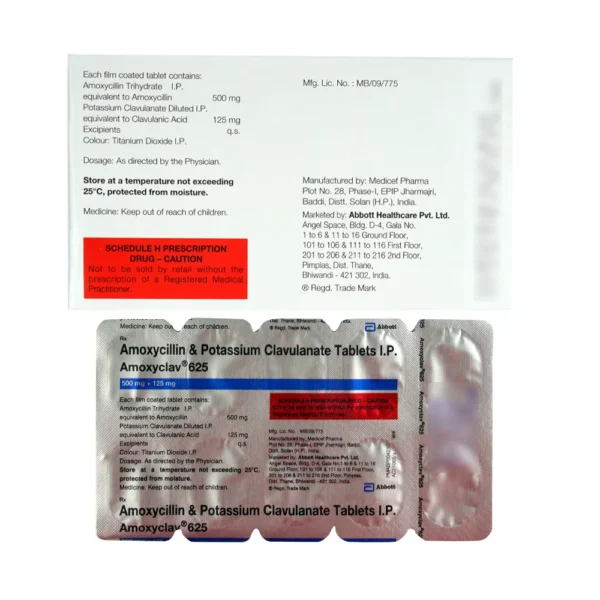 AMOXYCLAV 625 TABLET AMOXYCLAV 625 TABLET / Amoxycillin (500mg) + Clavulanic Acid (125mg)